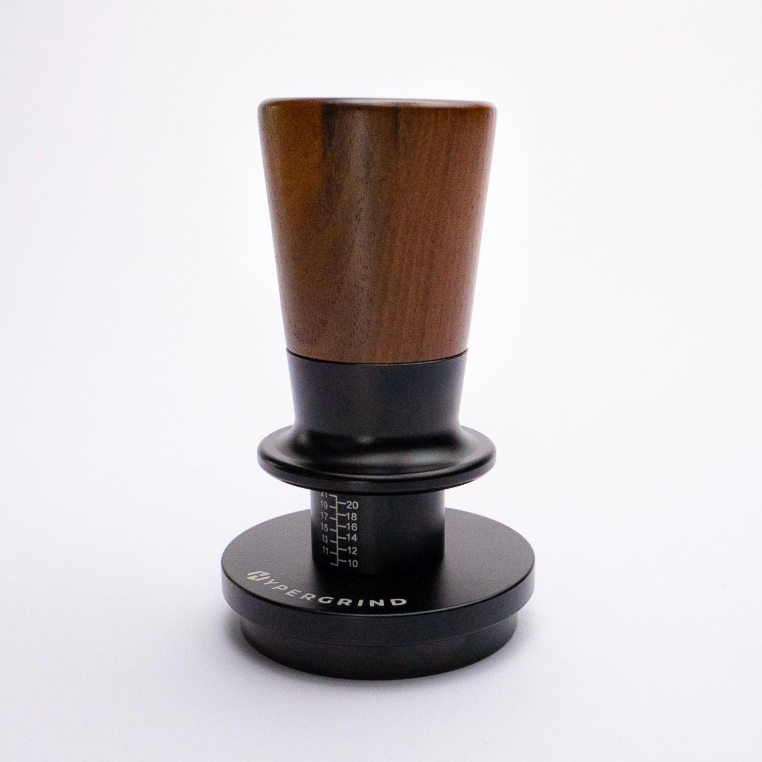 Self Levelling Coffee Tamper (Black/Walnut)